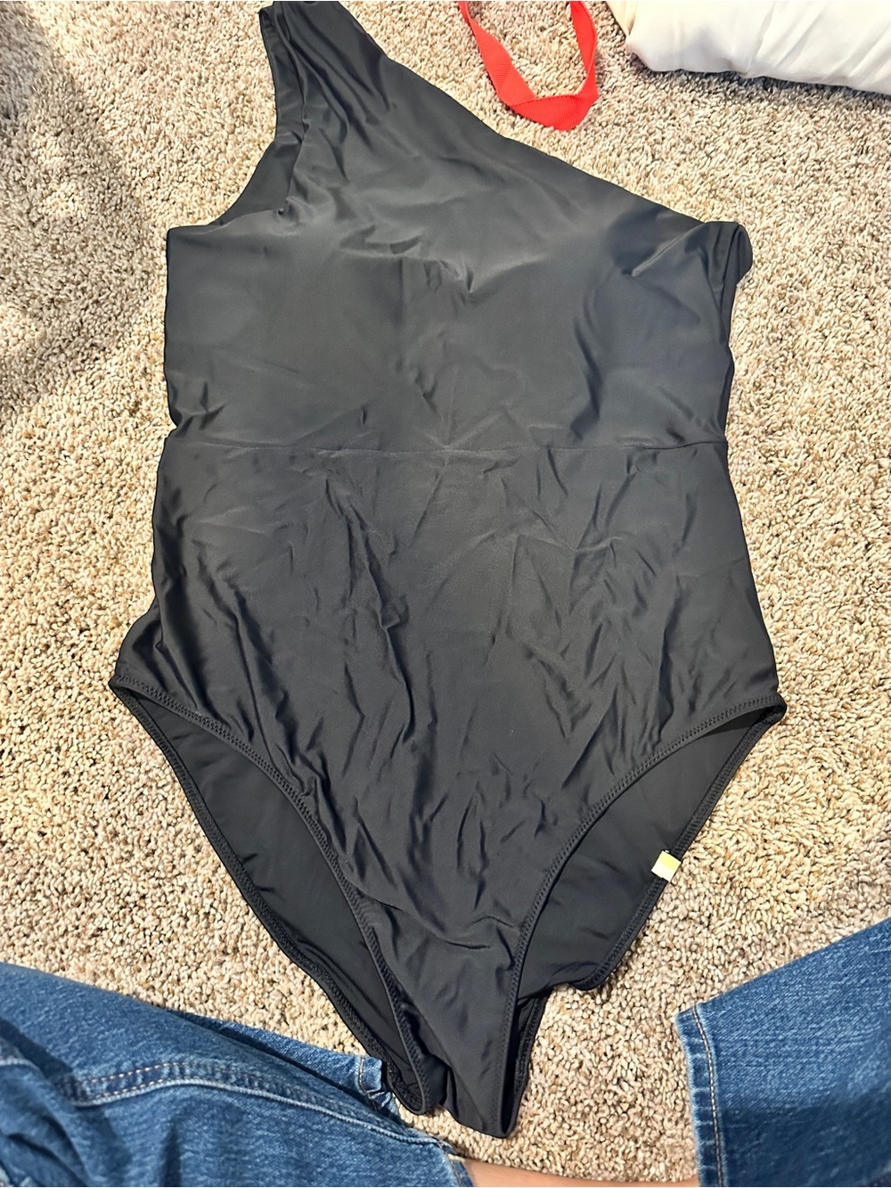 summersalt Black Asymmetric One-Shoulder One-Piece Swimsuit